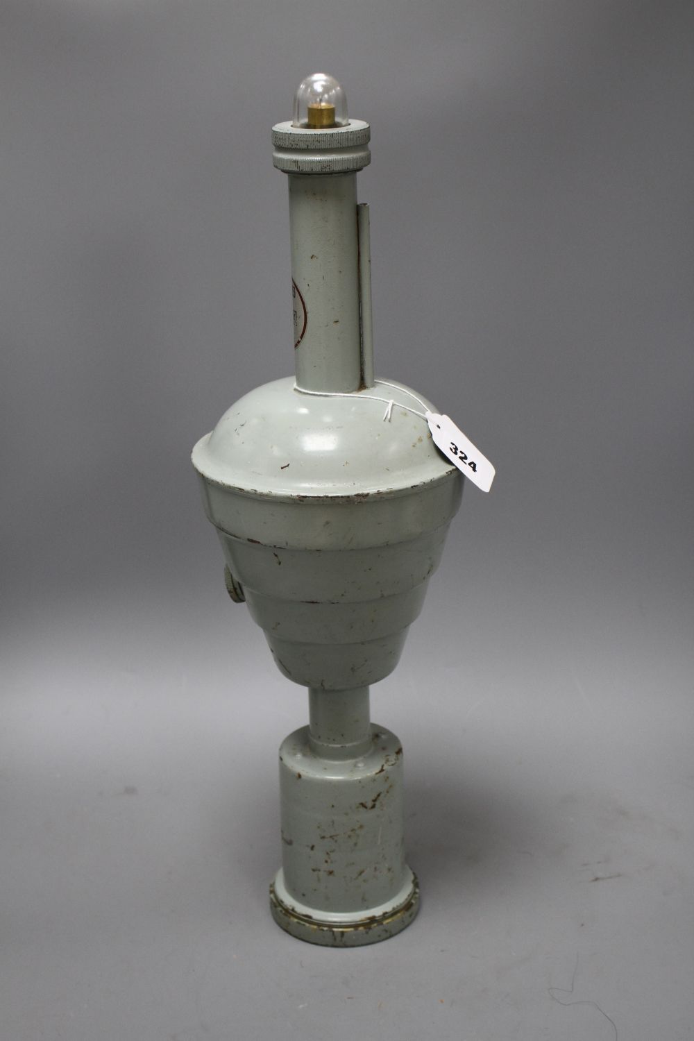 A Londex pale blue Royal Naval floating signal lamp, numbered AP16213 1961, height 53cm